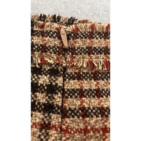 NWOT Mini Skirt Tweed 6Button Front  Dark Academia Preppy Raw Hem SZ Med - Picture 5 of 12